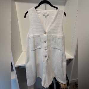 Tuckernuck/Pomander Place White Boho Romper with Pockets - Adorable & Chic